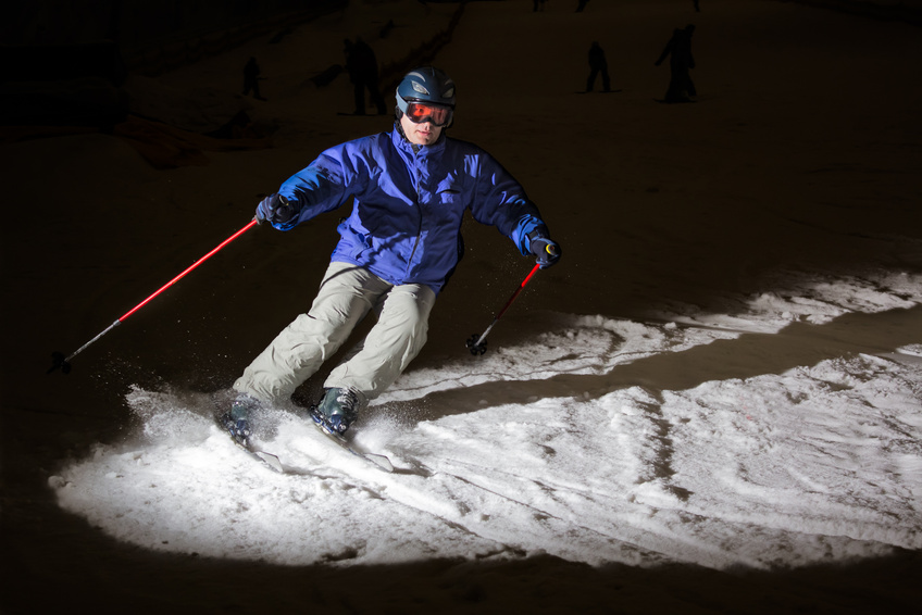 Skiing in the dark
