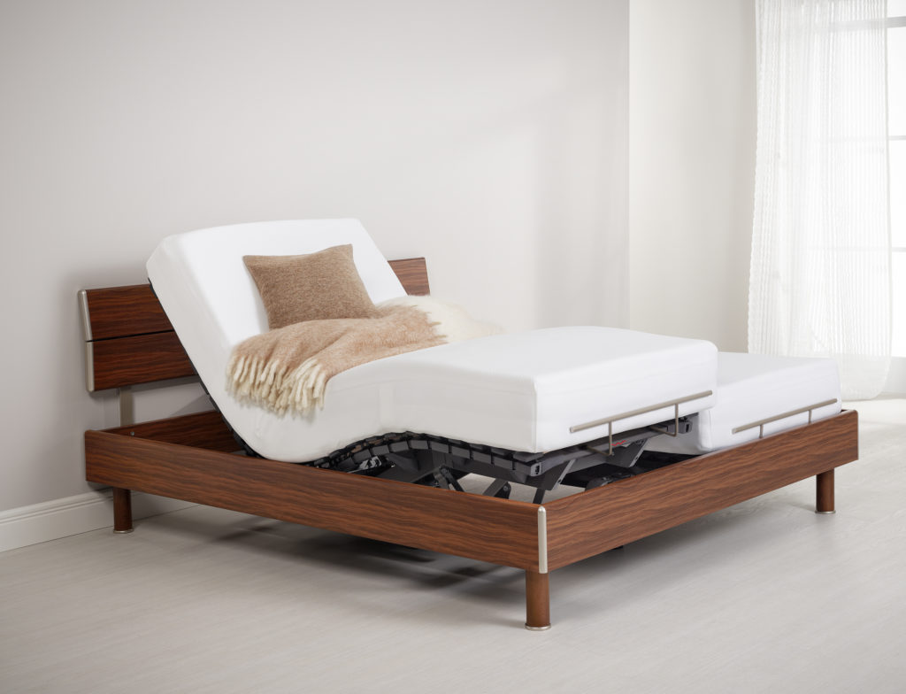 bed with a slat base with the bridge technology 